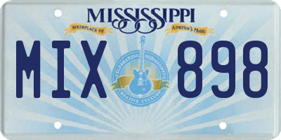MS license plate MIX898