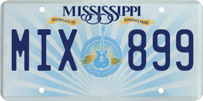 MS license plate MIX899