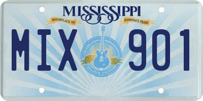 MS license plate MIX901