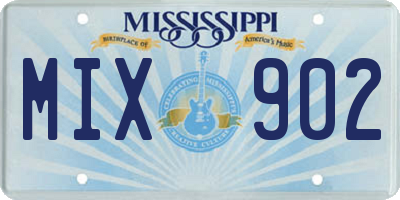 MS license plate MIX902