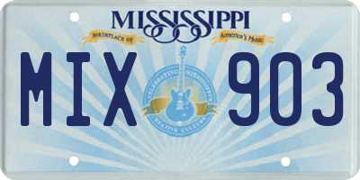 MS license plate MIX903