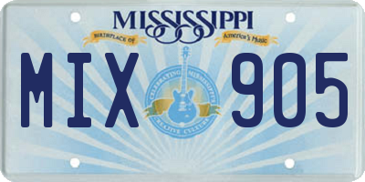 MS license plate MIX905