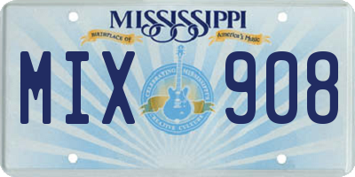 MS license plate MIX908