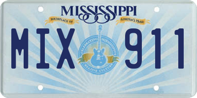 MS license plate MIX911