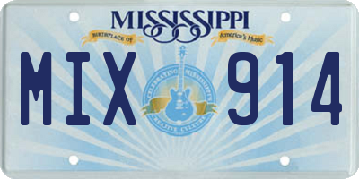 MS license plate MIX914