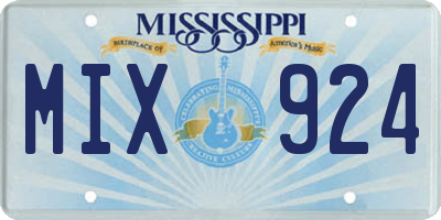 MS license plate MIX924
