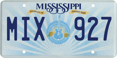 MS license plate MIX927