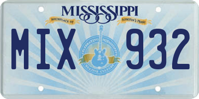 MS license plate MIX932