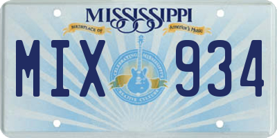 MS license plate MIX934