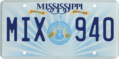 MS license plate MIX940