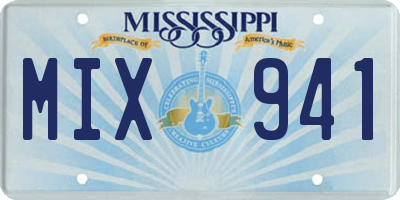 MS license plate MIX941