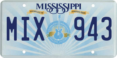 MS license plate MIX943