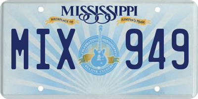 MS license plate MIX949