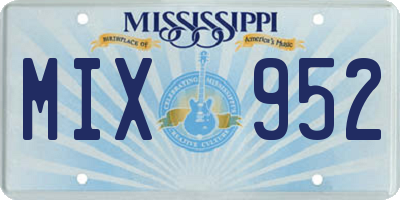MS license plate MIX952