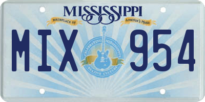MS license plate MIX954