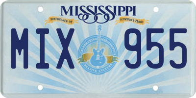 MS license plate MIX955
