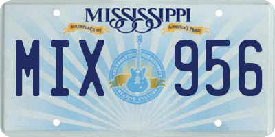 MS license plate MIX956