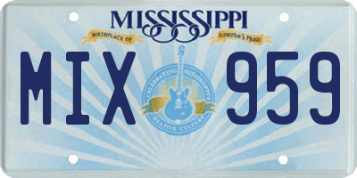 MS license plate MIX959