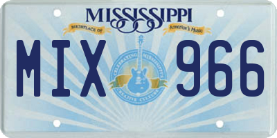 MS license plate MIX966