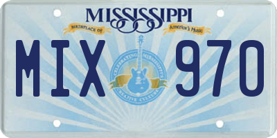 MS license plate MIX970