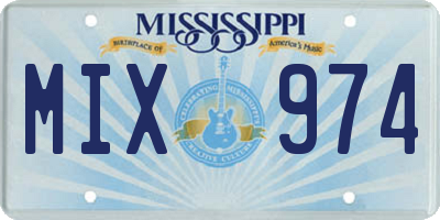 MS license plate MIX974