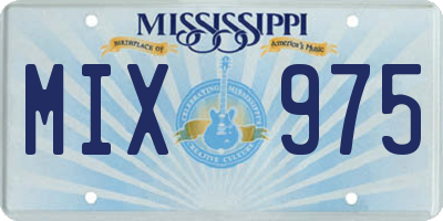 MS license plate MIX975