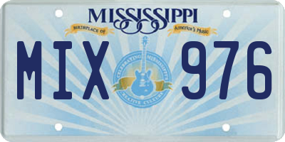 MS license plate MIX976