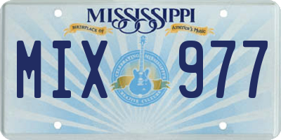 MS license plate MIX977