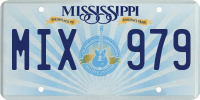MS license plate MIX979