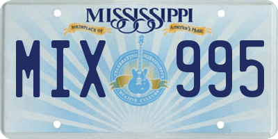 MS license plate MIX995