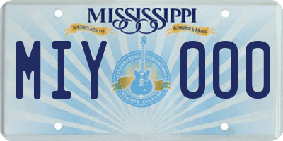MS license plate MIY000