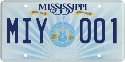MS license plate MIY001