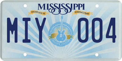 MS license plate MIY004