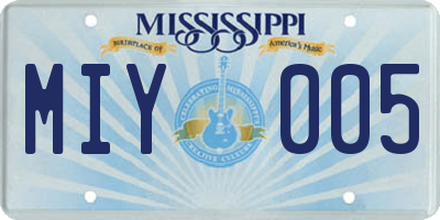 MS license plate MIY005
