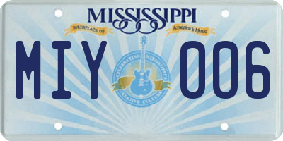 MS license plate MIY006