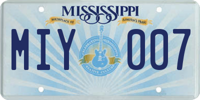 MS license plate MIY007