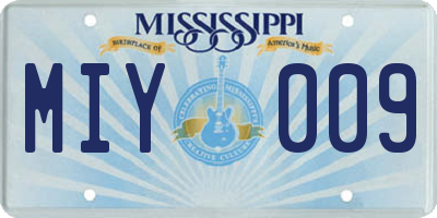 MS license plate MIY009