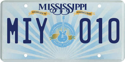 MS license plate MIY010