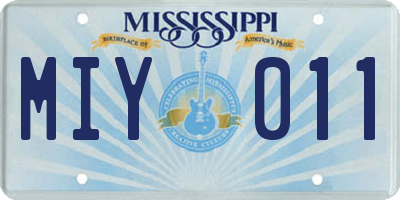 MS license plate MIY011