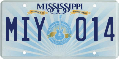 MS license plate MIY014