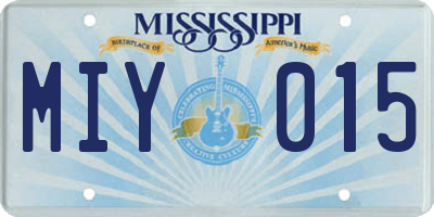 MS license plate MIY015