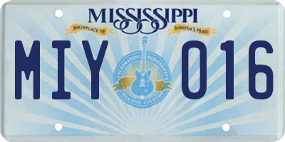 MS license plate MIY016