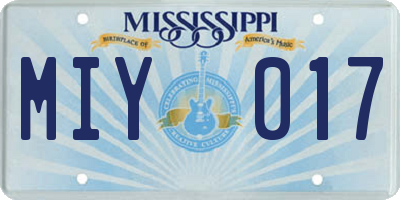MS license plate MIY017
