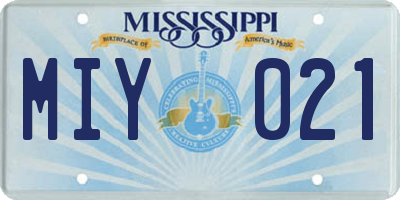 MS license plate MIY021