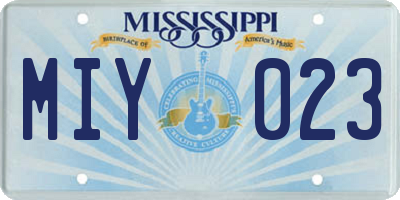 MS license plate MIY023