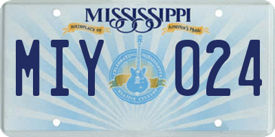 MS license plate MIY024