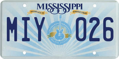 MS license plate MIY026