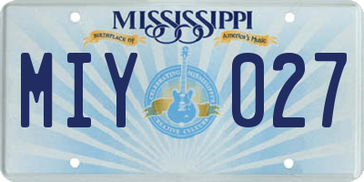 MS license plate MIY027
