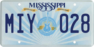 MS license plate MIY028