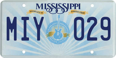 MS license plate MIY029